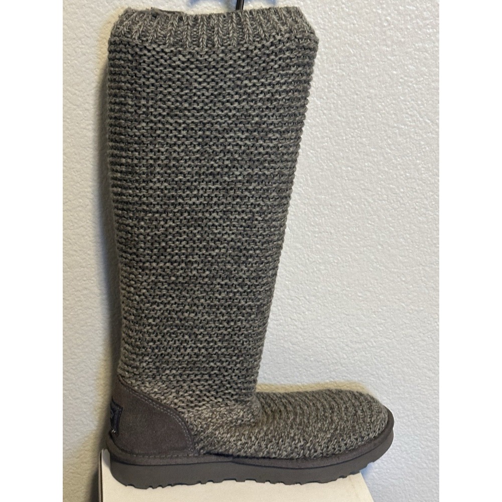 New UGG Australia Purl Cardy Knit Winter Boots UGGPURE Womens's US 6 EU 37 Gray - Picture 6 of 13